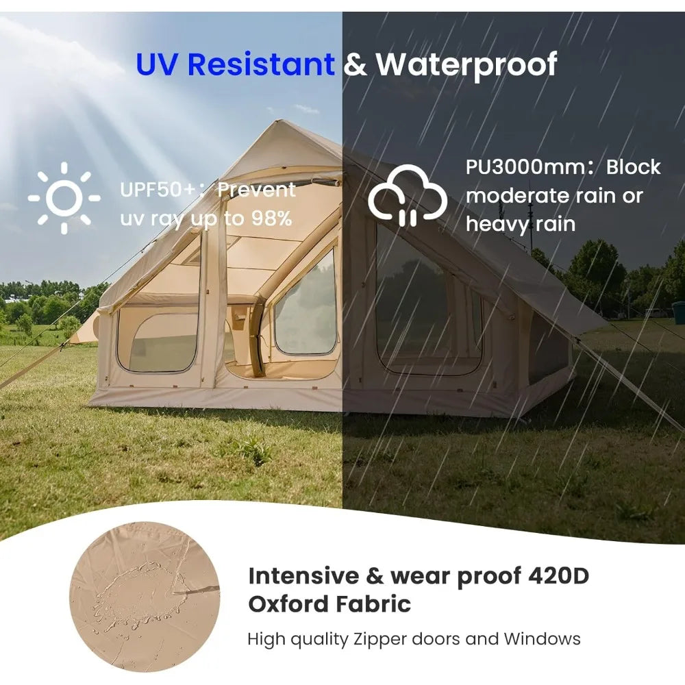 Set up camp faster than ever with this inflatable tent that pops into place in minutes.