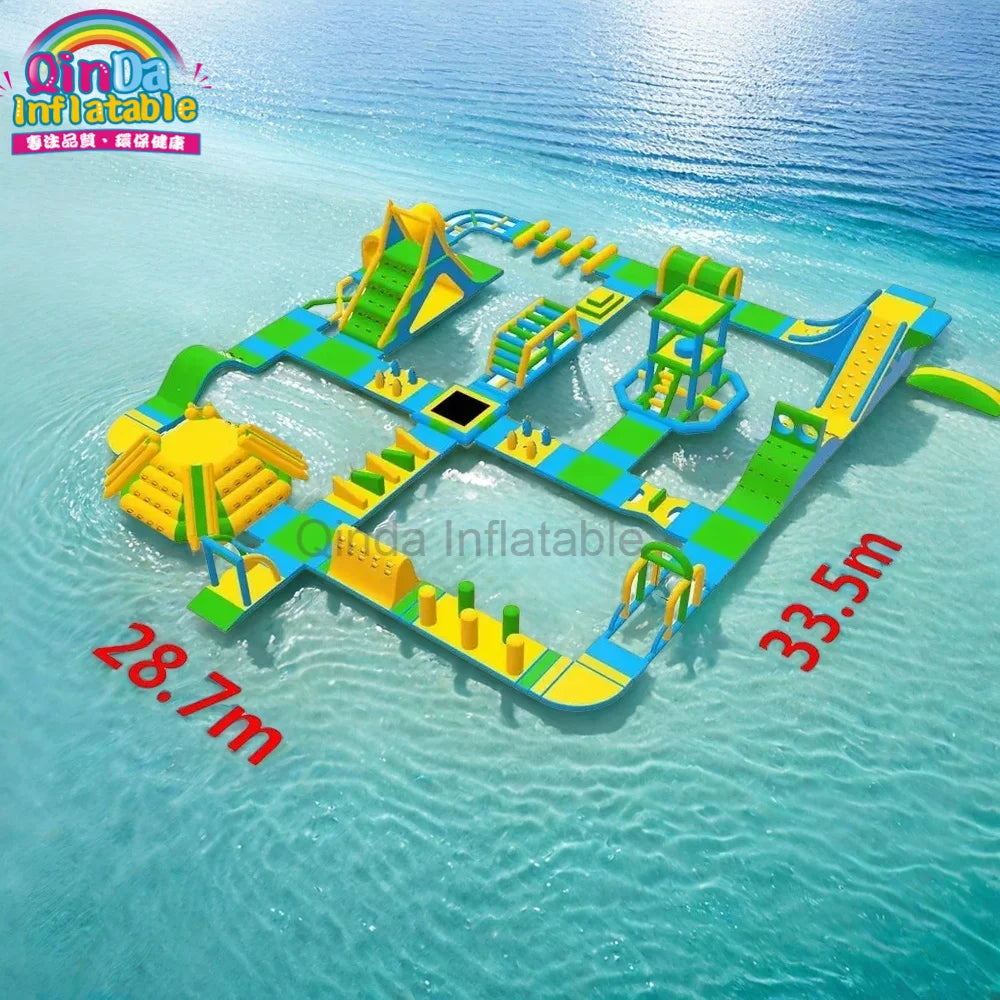 Inflatable Obstacle Course For Lake Water Park Outdoor Fun