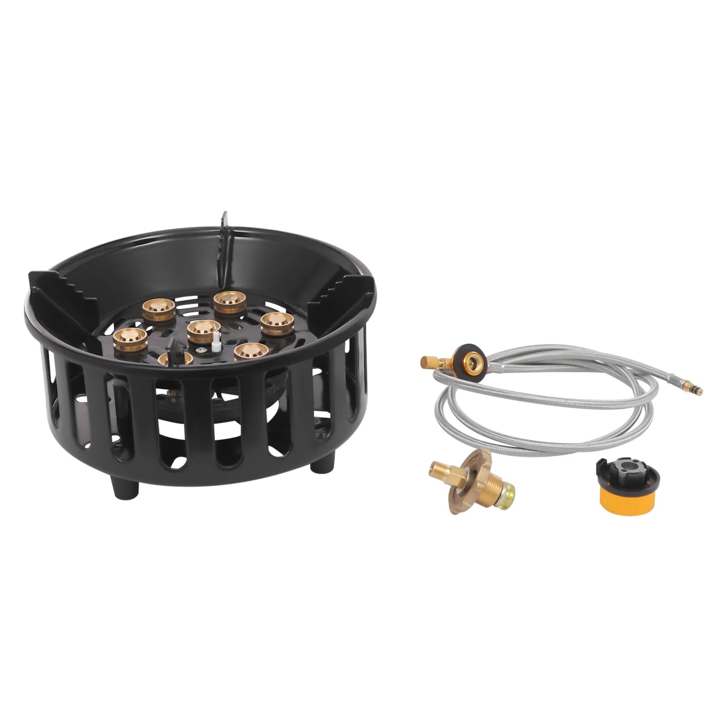 Noned Camping Stove Portable Gas Burner With 3 Adapters And Storage Bag
