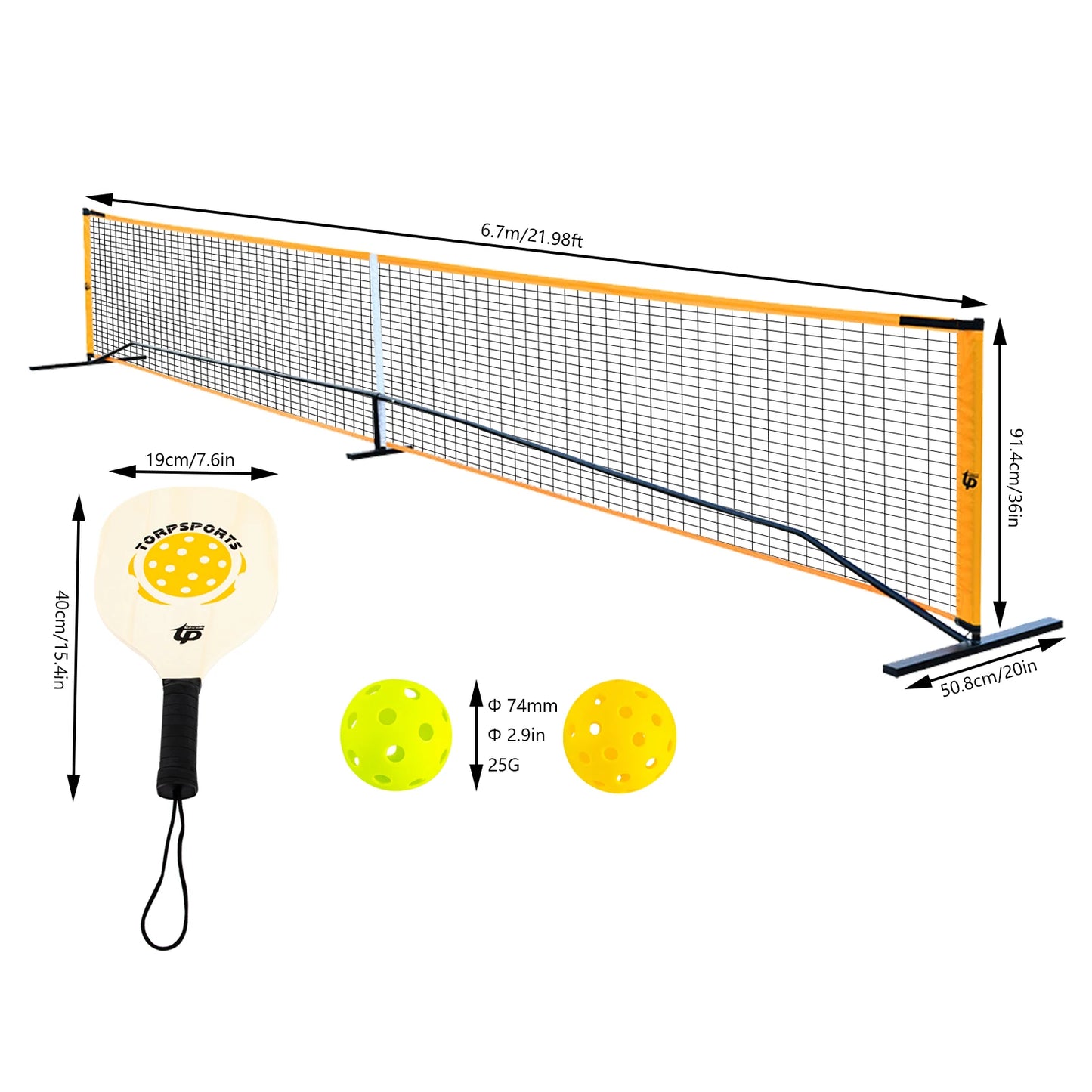 4 Outdoor Pickleball Net Set With Paddles And Balls Carry Bag For Outdoor Use