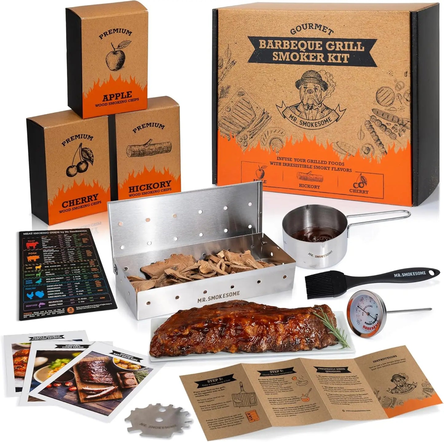 Elevate your outdoor cooking with this premium 12 piece wood smoked BBQ grill set.