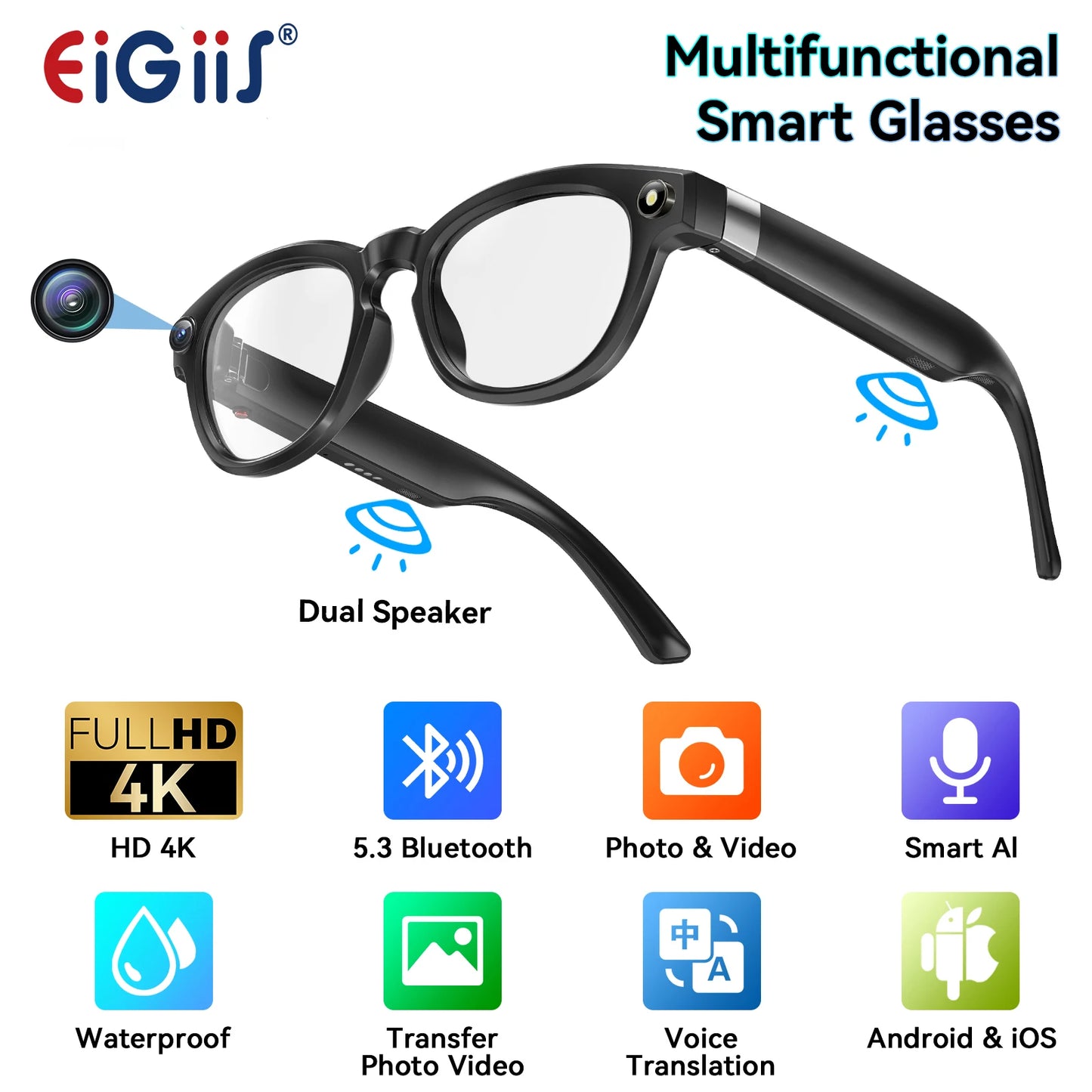 Experience smarter eyewear that keeps you connected, protected, and in control with EIGIIS AI Smart Glasses.