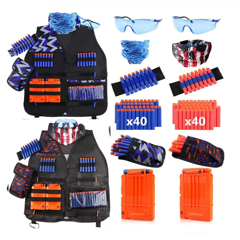 Gear up for action packed Nerf battles with this kid friendly tactical vest kit.