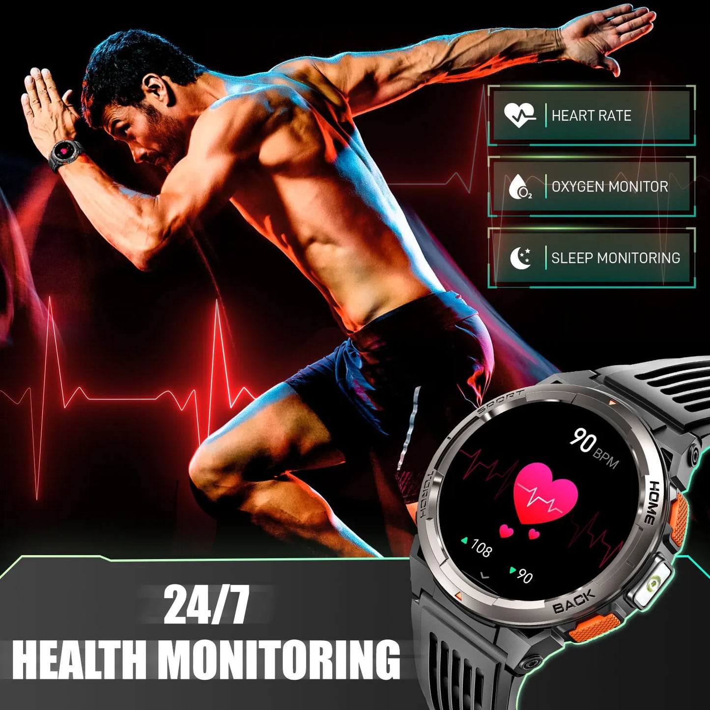 EIGIIS KE5 1.45 Inch Smartwatch With Compass Barometer Altimeter 3ATM Waterproof