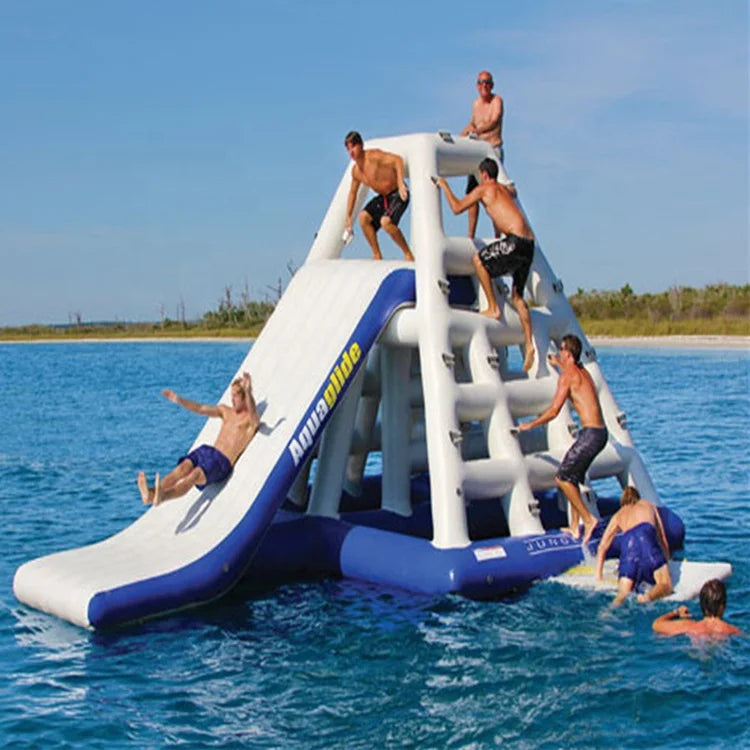 Inflatable Water Tower Climbing Slide With Spots For Water Park