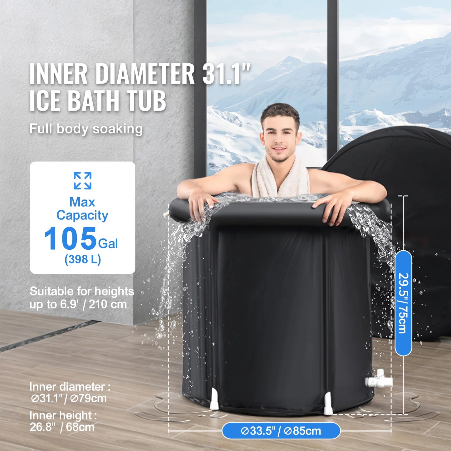 Get cold therapy on demand with this portable ice bath tub from SucceBuy, designed to help you recover faster after intense workouts.
