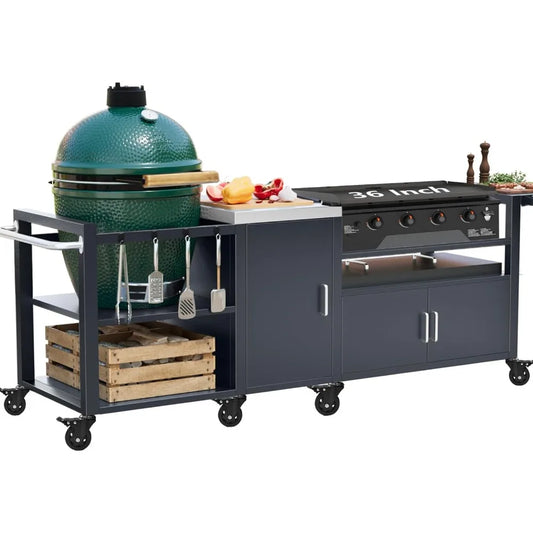DAFIFY Outdoor Grill Cart For Big Green Egg And Blackstone Griddle 28 Or 36 Inch