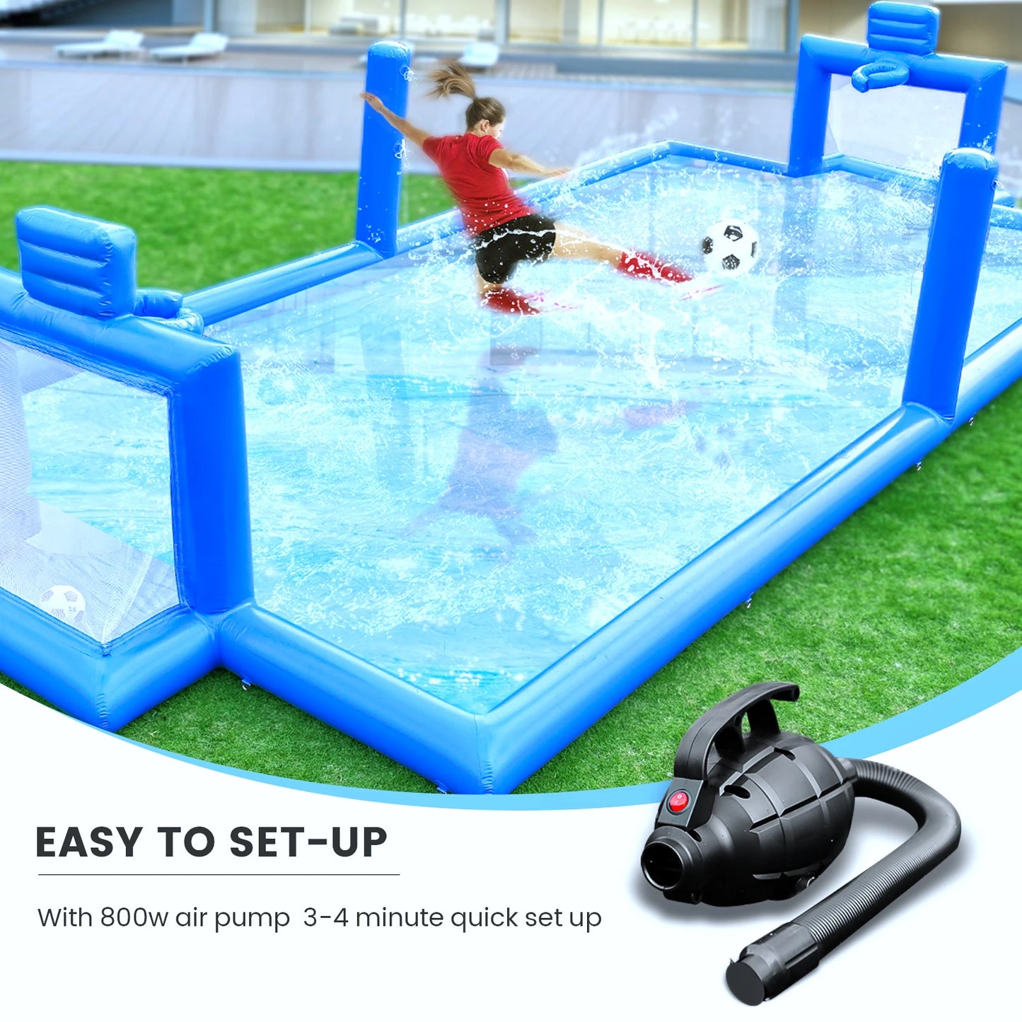 RTS Inflatable 33ft Outdoor Volleyball Court and Multi Sport Playset