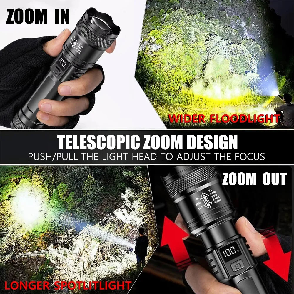 Light up every adventure and emergency with a high-power LED flashlight that adapts to your needs.