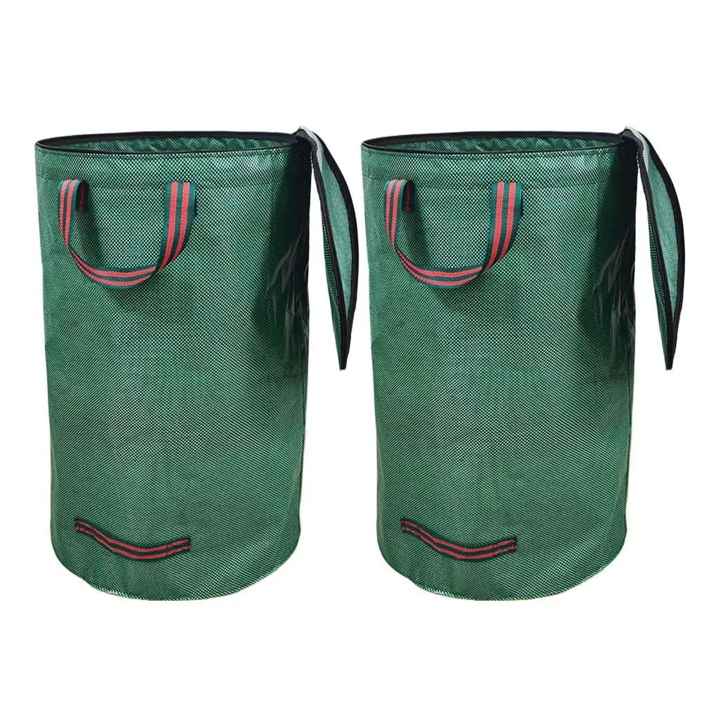 272L Garden Yard Waste Bag With Lid Foldable Leaf Trash Can Outdoor Storage