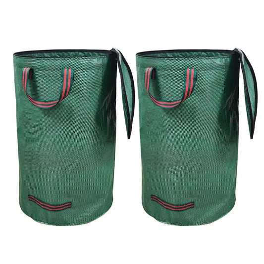 272L Garden Yard Waste Bag With Lid Foldable Leaf Trash Can Outdoor Storage