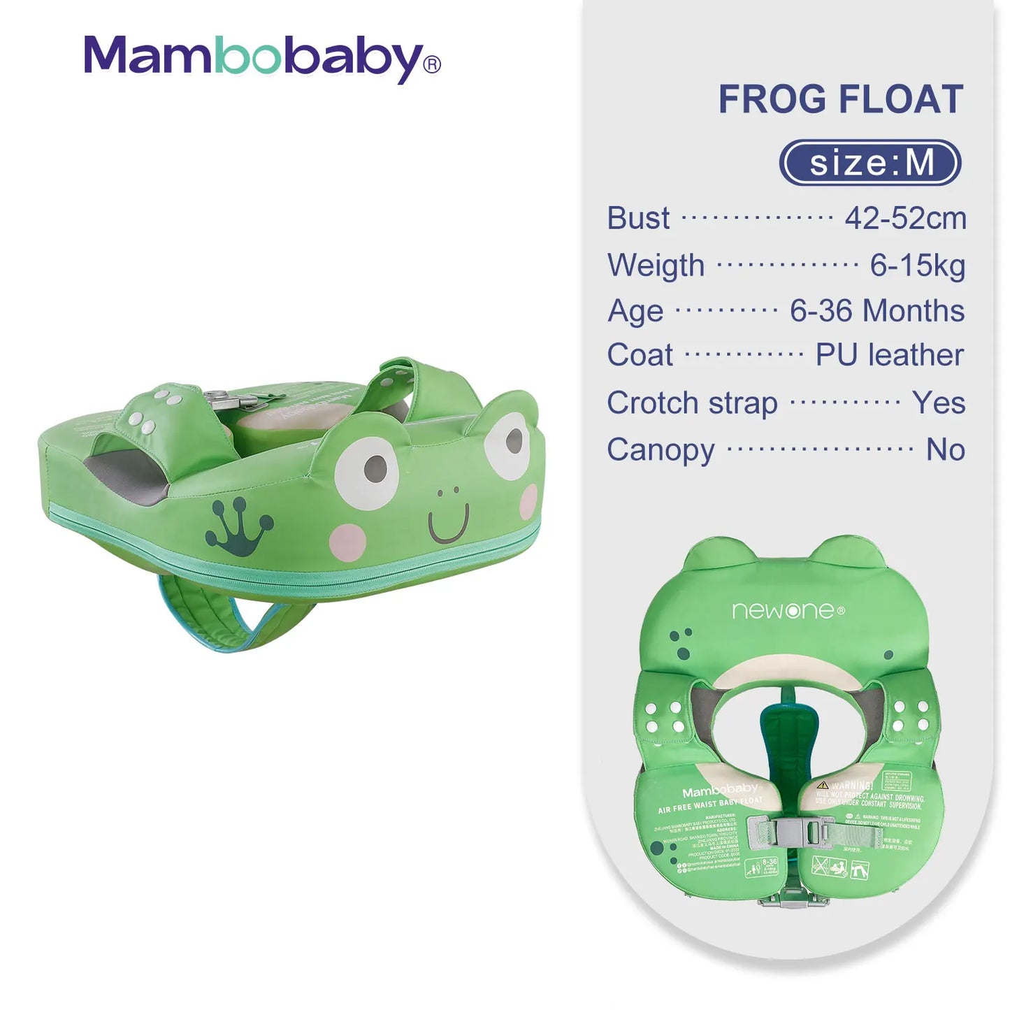 Mambobaby Baby Float With Crotch Strap Sunshade Solid Core 0 To 7 Years