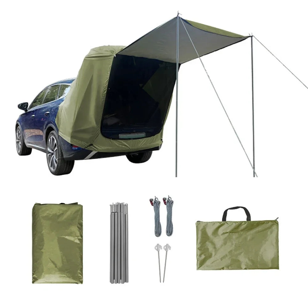 Turn every road trip into a cozy retreat with this car rear tent and canopy that tucks neatly behind your vehicle, delivering instant shelter from sun, wind, and unpredictable weather.