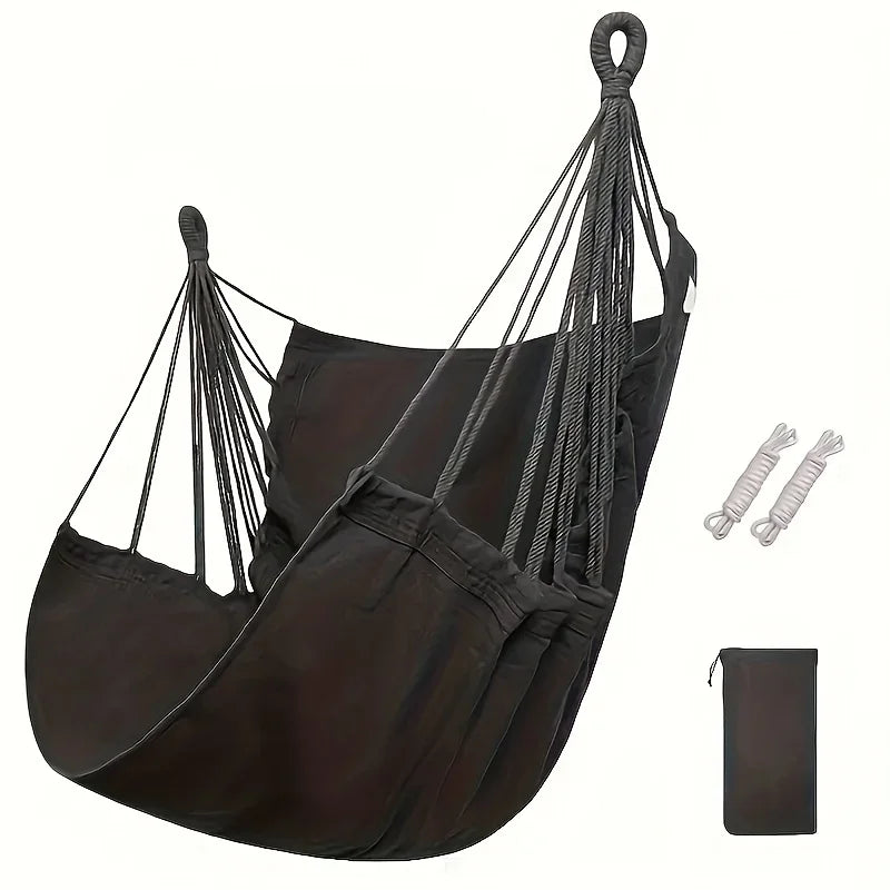 Portable Hammock Swing Chair With Canvas Bed And Storage Bag For Indoor Outdoor