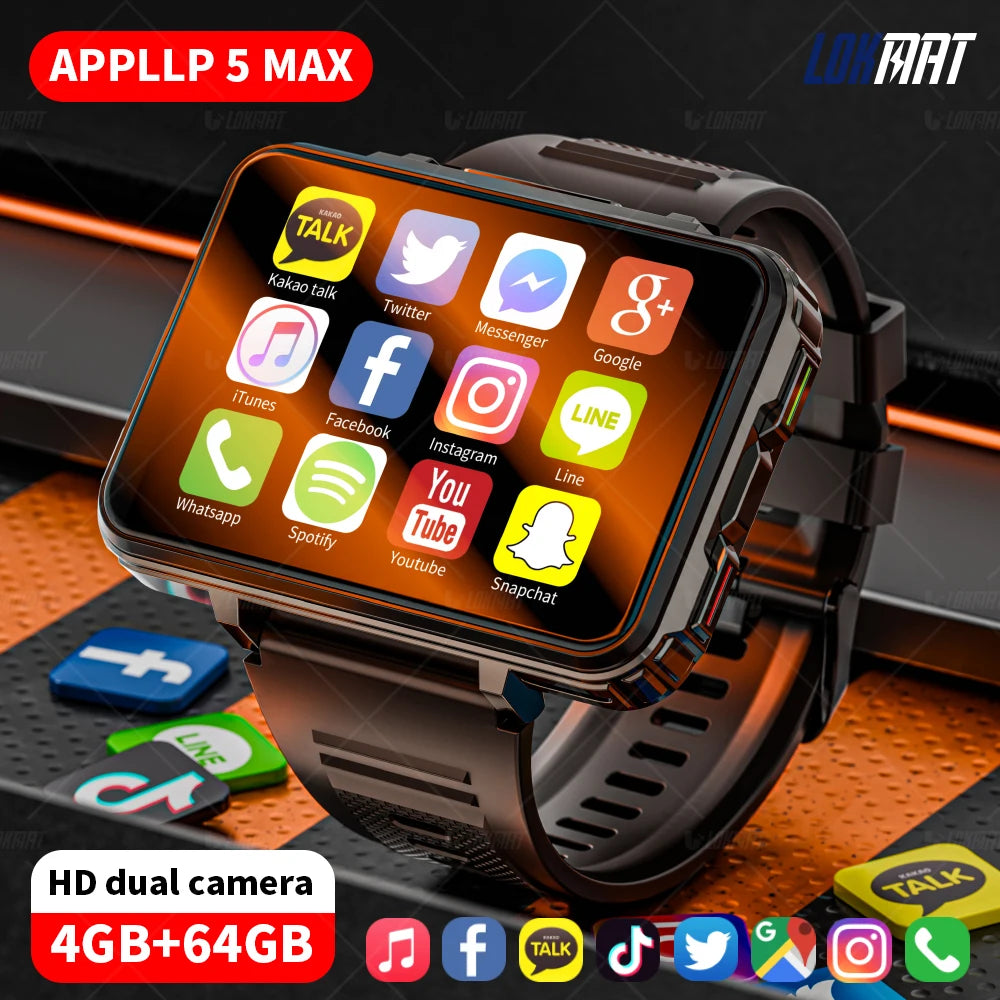 Lokmat Appllp 5 Max Android Watch Phone 4G Calls Dual Camera