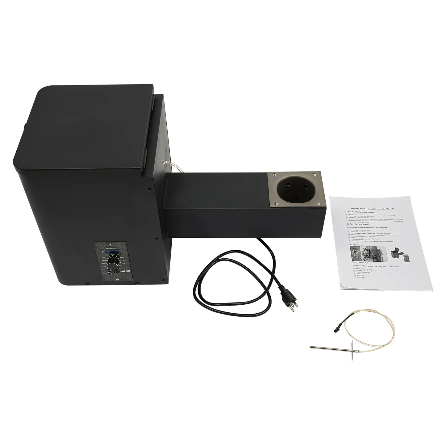 Pellet Smoker Hopper Assembly Kit With Precision Temperature Control 180-450F