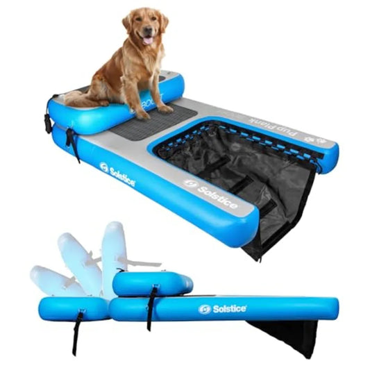Make waterfront moments safer and easier for you with the OLOEY Inflatable Pup Plank, a sturdy blue water ramp designed for your dogs and docks, featuring quick setup, stable buoyancy, and durable construction for boats, lakes, and rivers.