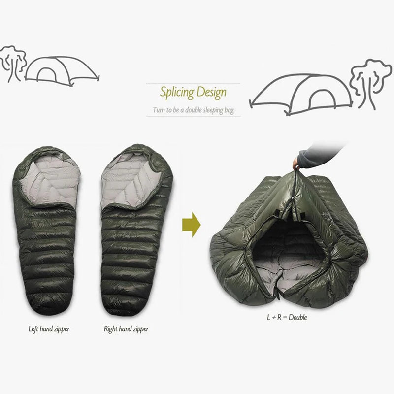 Kamperbox Down Winter Sleeping Bag For Cold Weather Camping Double