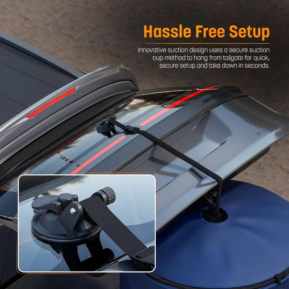 Instant SUV Trunk Changing Tent With Pop Up Privacy Shelter Liftgate Suction Pod