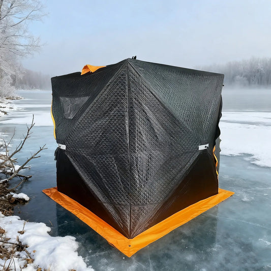 Pakicetus Portable Ice Fishing Shelter With Windproof Windows And Ventilation