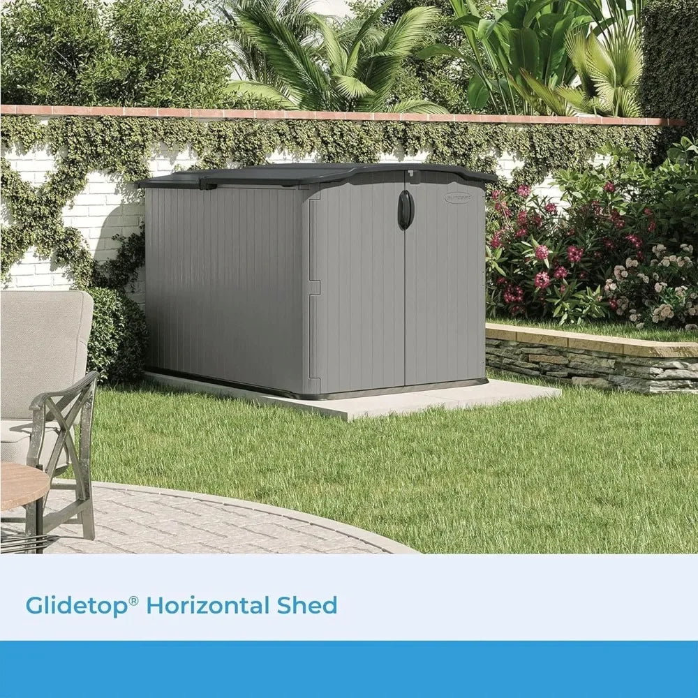 Customizable Glidetop Horizontal Outdoor Storage Shed With Pad Lockable Lid