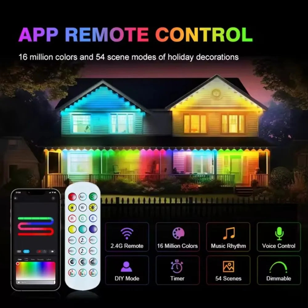 MIMIRGB Smart Outdoor IP67 Waterproof LED Light String with App and Music Sync