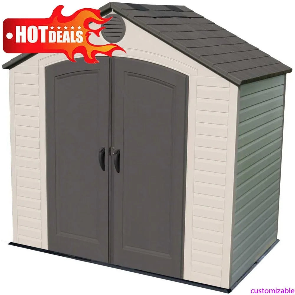 Brighten your yard organization with this customizable outdoor storage shed, engineered to withstand harsh weather, resist UV and rust, and keep all your tools, bikes, and seasonal items neatly protected and within easy reach all year long.