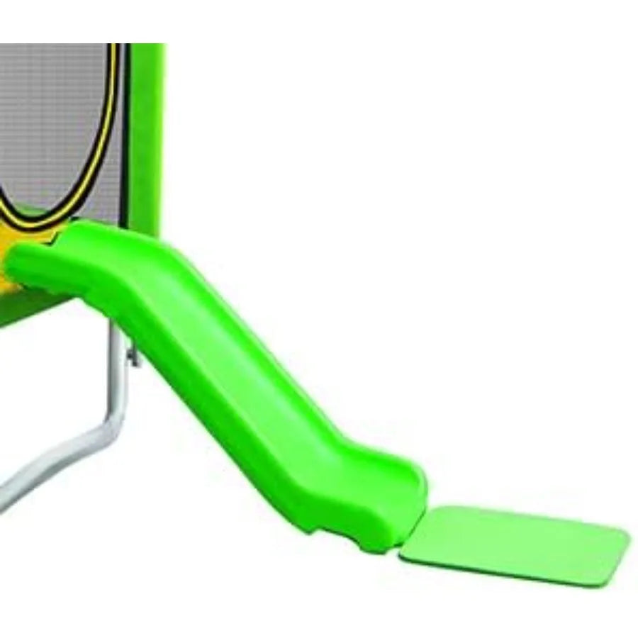 XMSJ 7 Ft Trampoline With Enclosure Net For Toddlers Outdoor With Slide