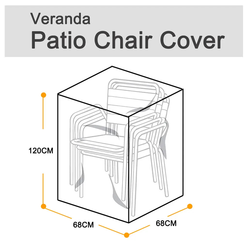 Protect your outdoor seating with a weather ready chair cover designed for stacking chairs.