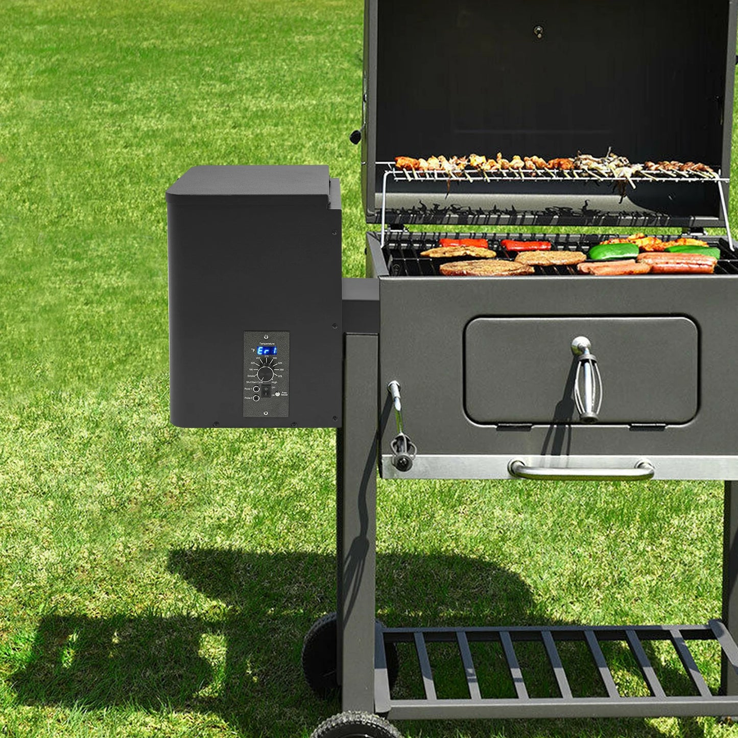 Pellet Smoker Hopper Assembly Kit With Precision Temperature Control 180-450F
