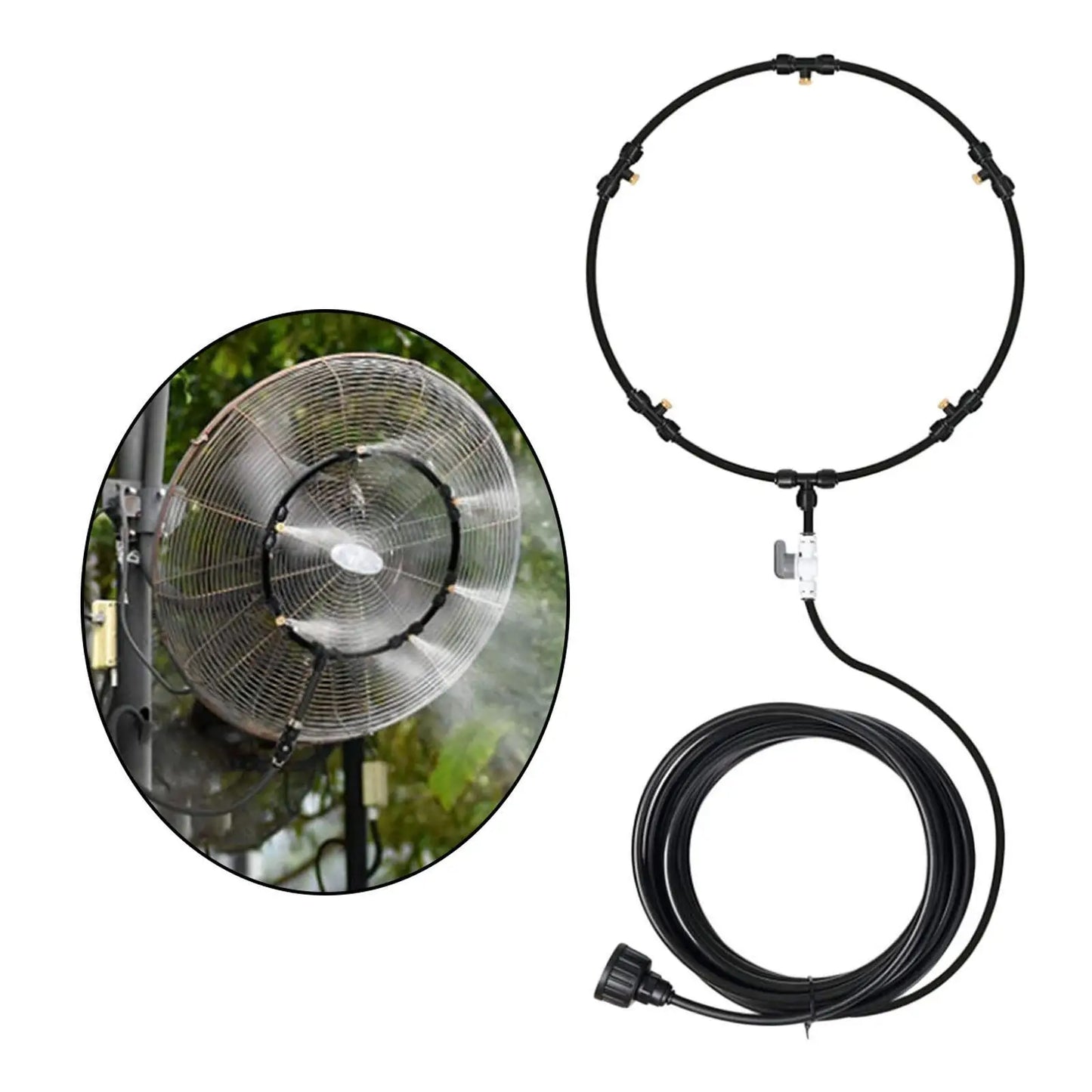Outdoor Misting System Fan Cooling Kit Three Quarter Inch Connector For Patio