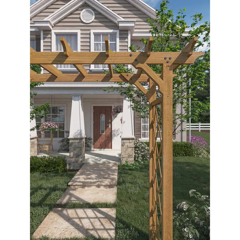 Heartwood Garden Shade Arch Brown Wood Arbor 78 Inch Opening