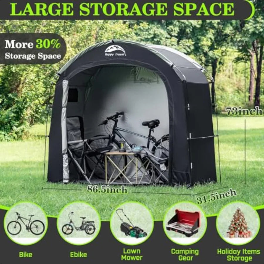 Large Outdoor Waterproof Bike Storage Tent Shed For 2 To 3 Bikes With Window