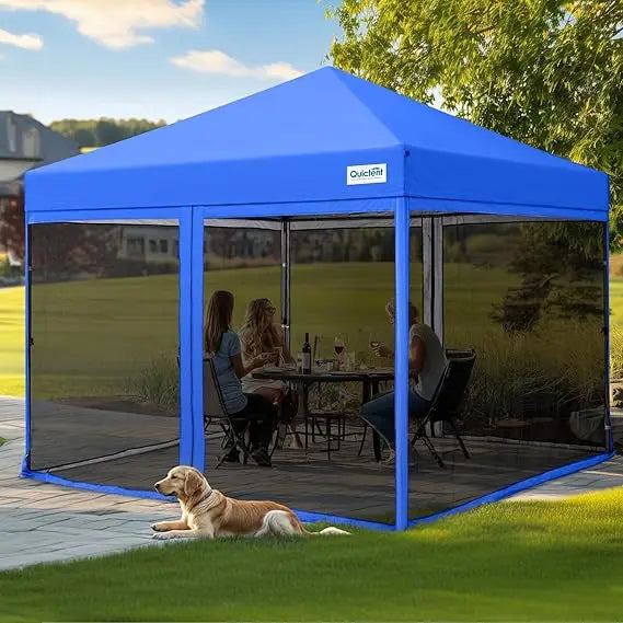 10x10 Pop Up Screened Canopy Tent With Mosquito Netting Portable Shelter Patio