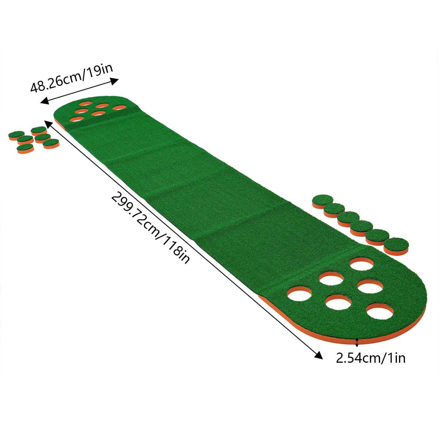 Foldable Golf Putting Mat With 2 Clubs And 2 Balls Mini Golf Practice Pad