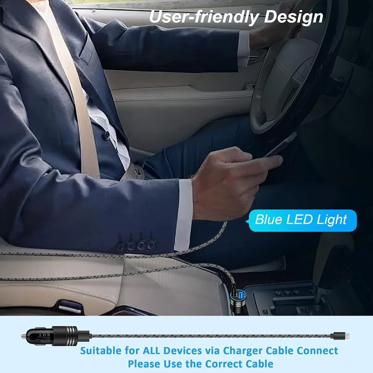 Power up faster on every ride with this compact 30W PD car charger.
