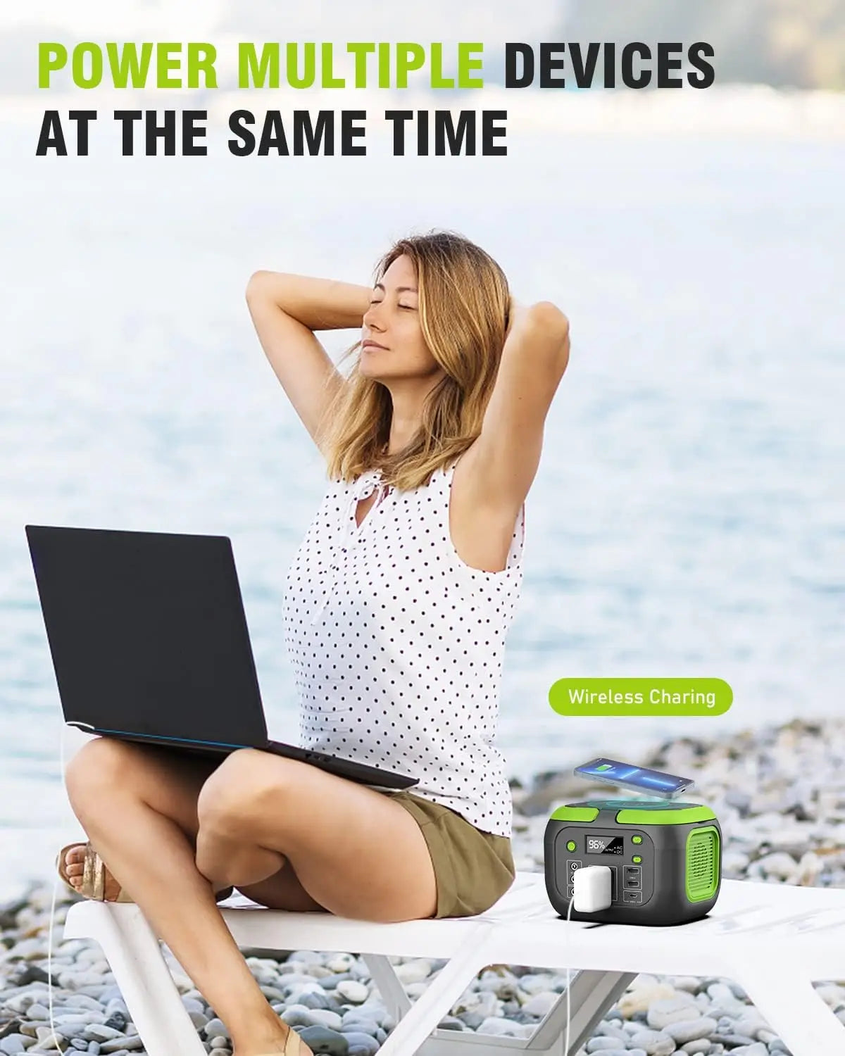 SinKeu 200W Portable Power Station 155Wh Solar Generator 110V AC