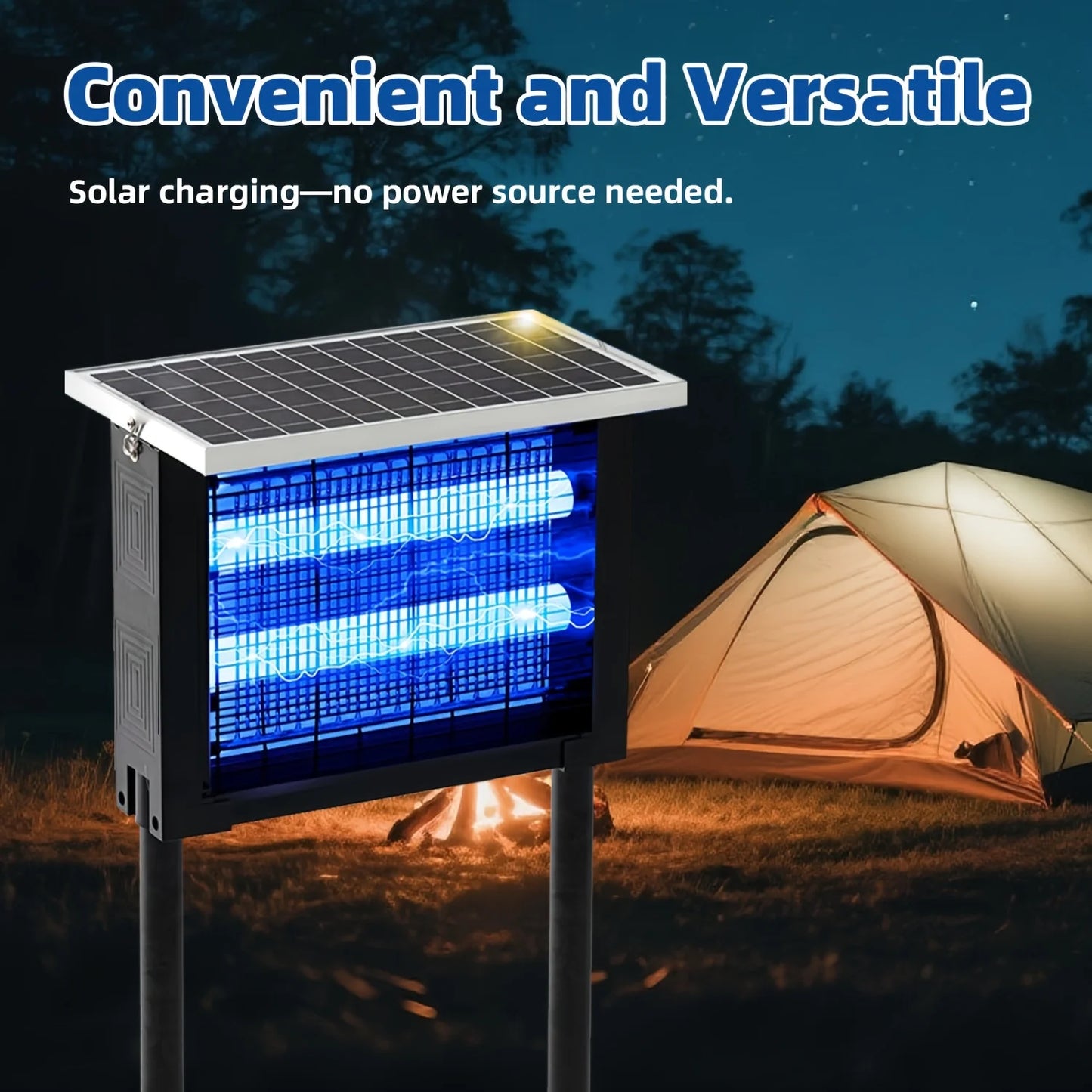 Power through mosquitoes with a silent, solar powered bug zapper built for your outdoor living.