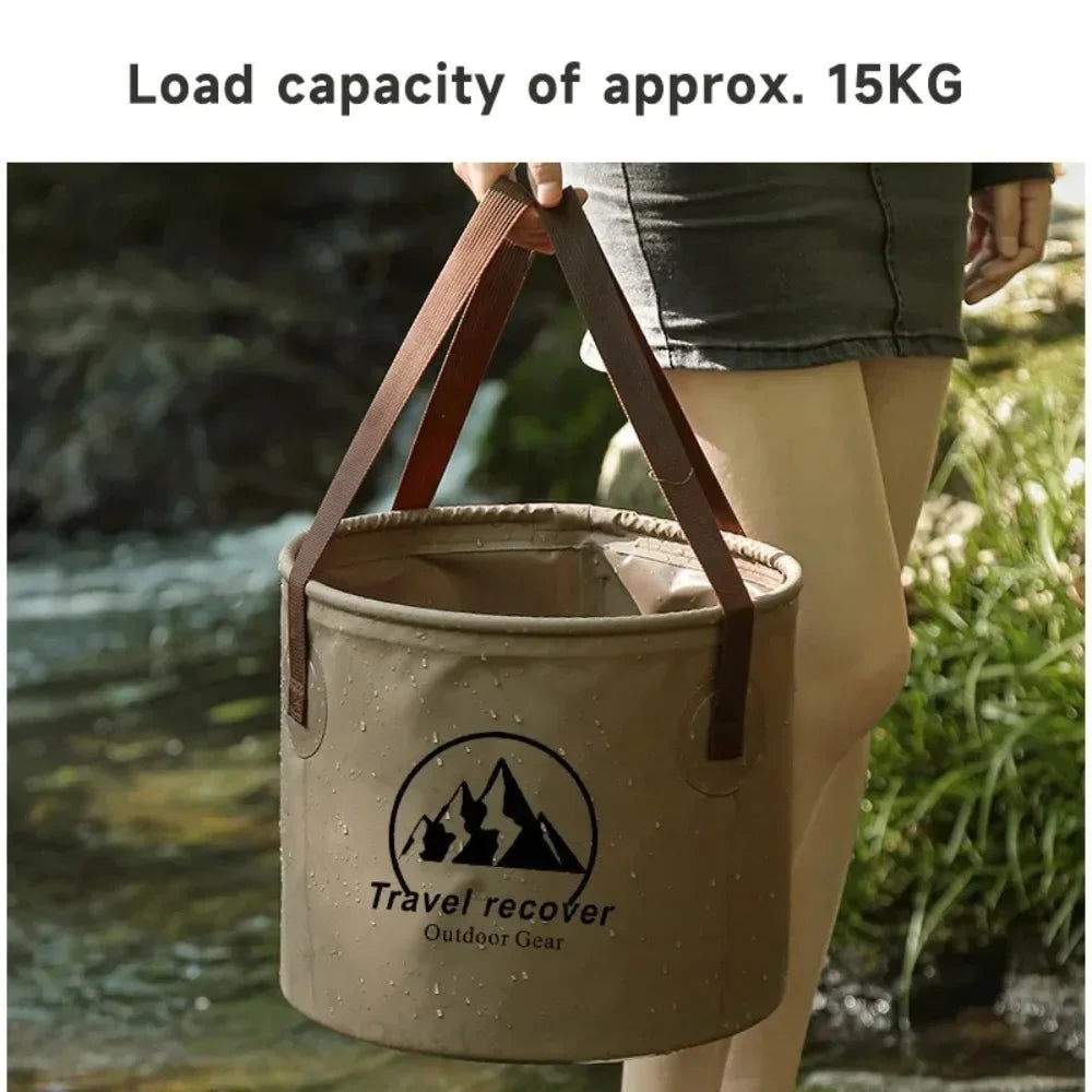Meet your ultimate foldable bucket for outdoor chores and travel, a compact sink and storage solution wherever you roam.