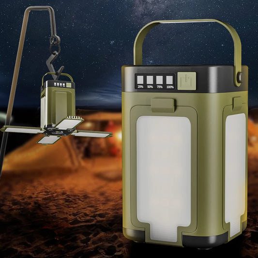 Foldable Camping Lantern Power Bank Solar Rechargeable LED Light For Camping