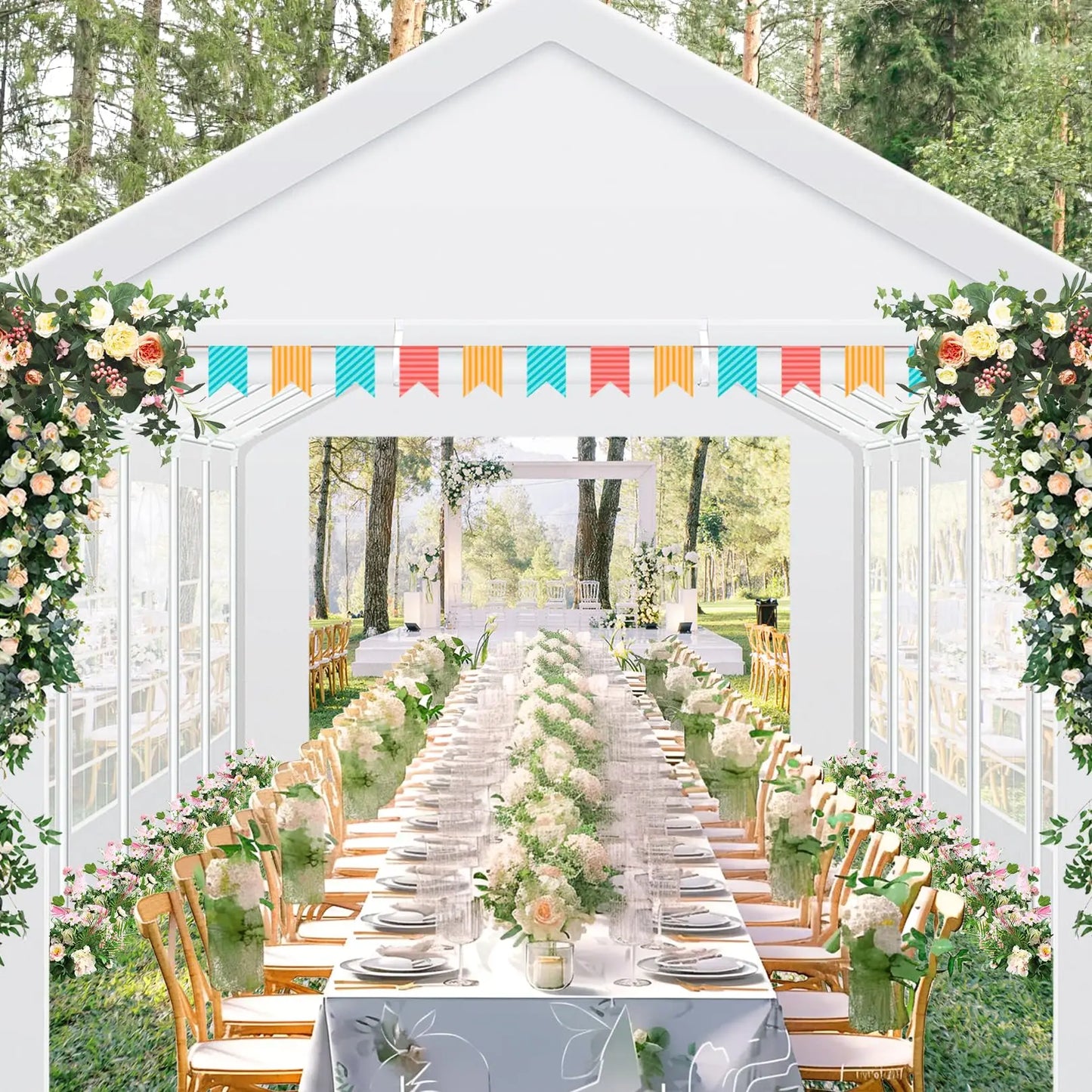 Create unforgettable outdoor events with the COBIZICN 10x30 canopy tent that stands up to wind, rain, and crowds while keeping setup quick and simple.