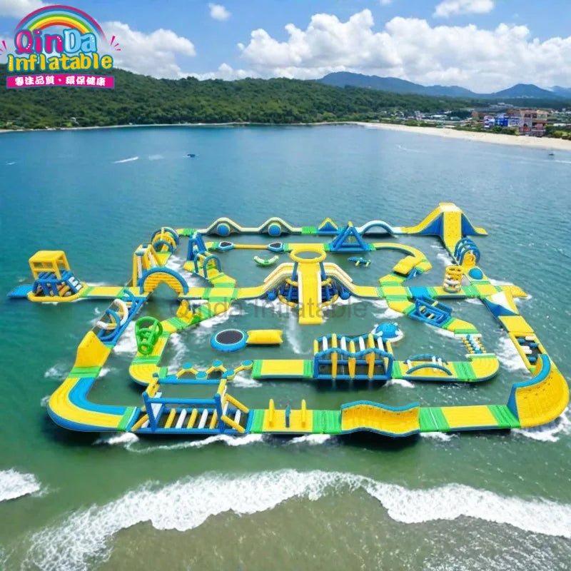 Inflatable Obstacle Course For Lake Water Park Outdoor Fun