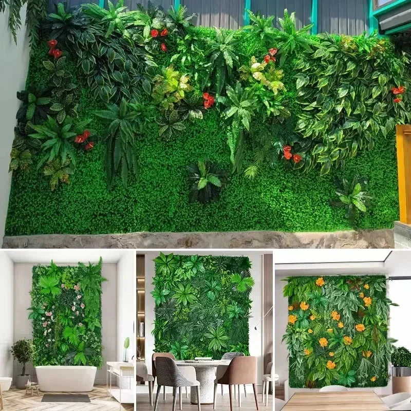 Create an outdoor oasis by transforming walls, fences, or backdrops into a lush, private retreat with these lifelike grass wall panels designed for lasting beauty.