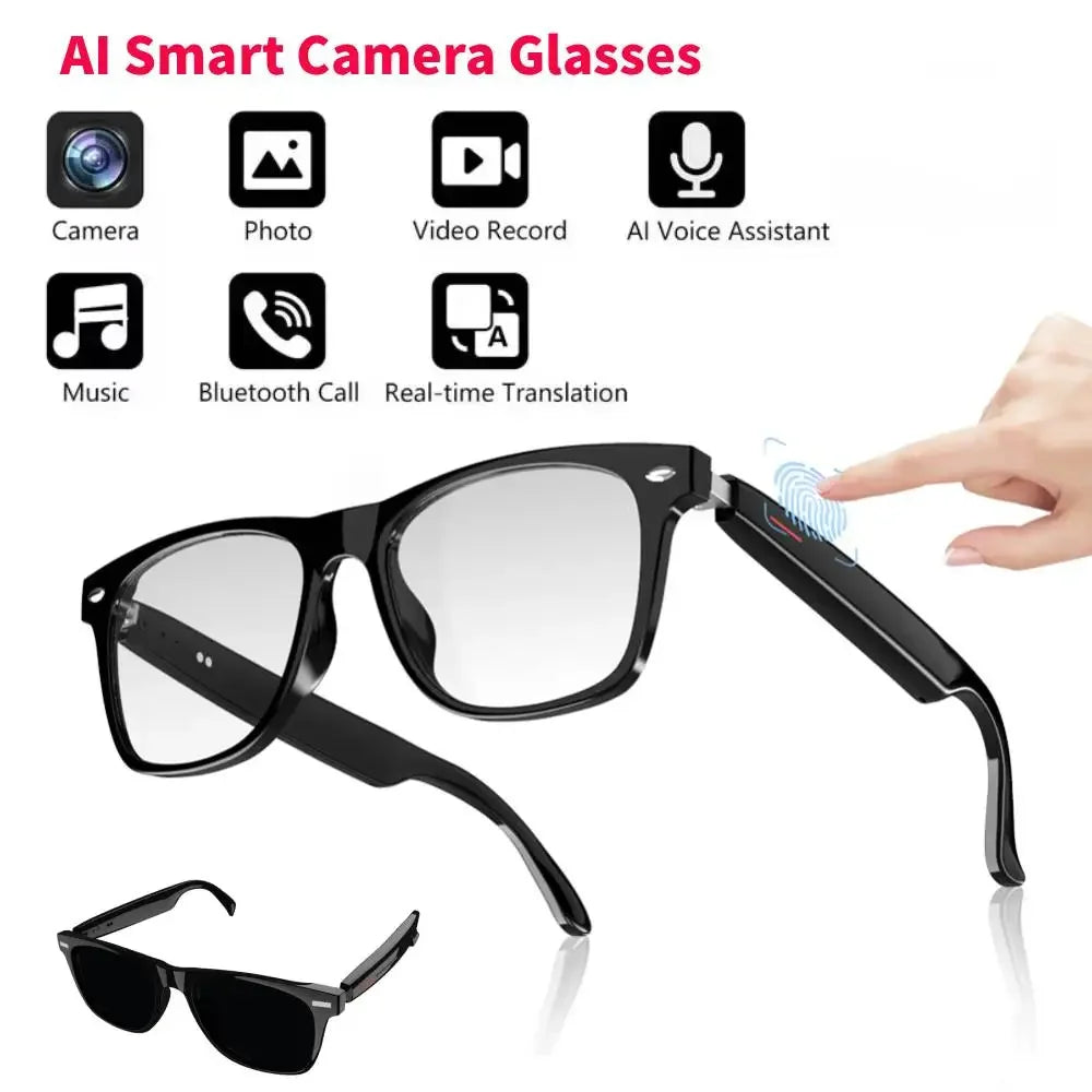 ALIILEE 4K Smart Glasses With 8MP Camera AI Voice Assistant Translation