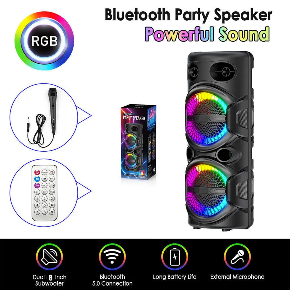 CURUK 3000W Portable Bluetooth Speaker Subwoofer For Karaoke Parties