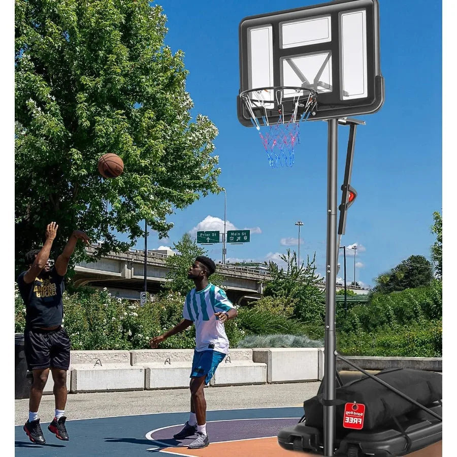With the XMSJ 10ft adjustable portable basketball hoop, you can elevate backyard play, sharpen your skills, and enjoy unlimited outdoor shooting sessions with family and friends.