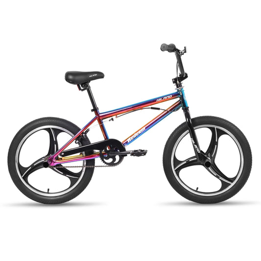 Hit the park with confidence on the Hiland 20 Inch Kids BMX Bike, designed for ages 5 to 12 to master freestyle and fearless, long lasting fun that grows with them.