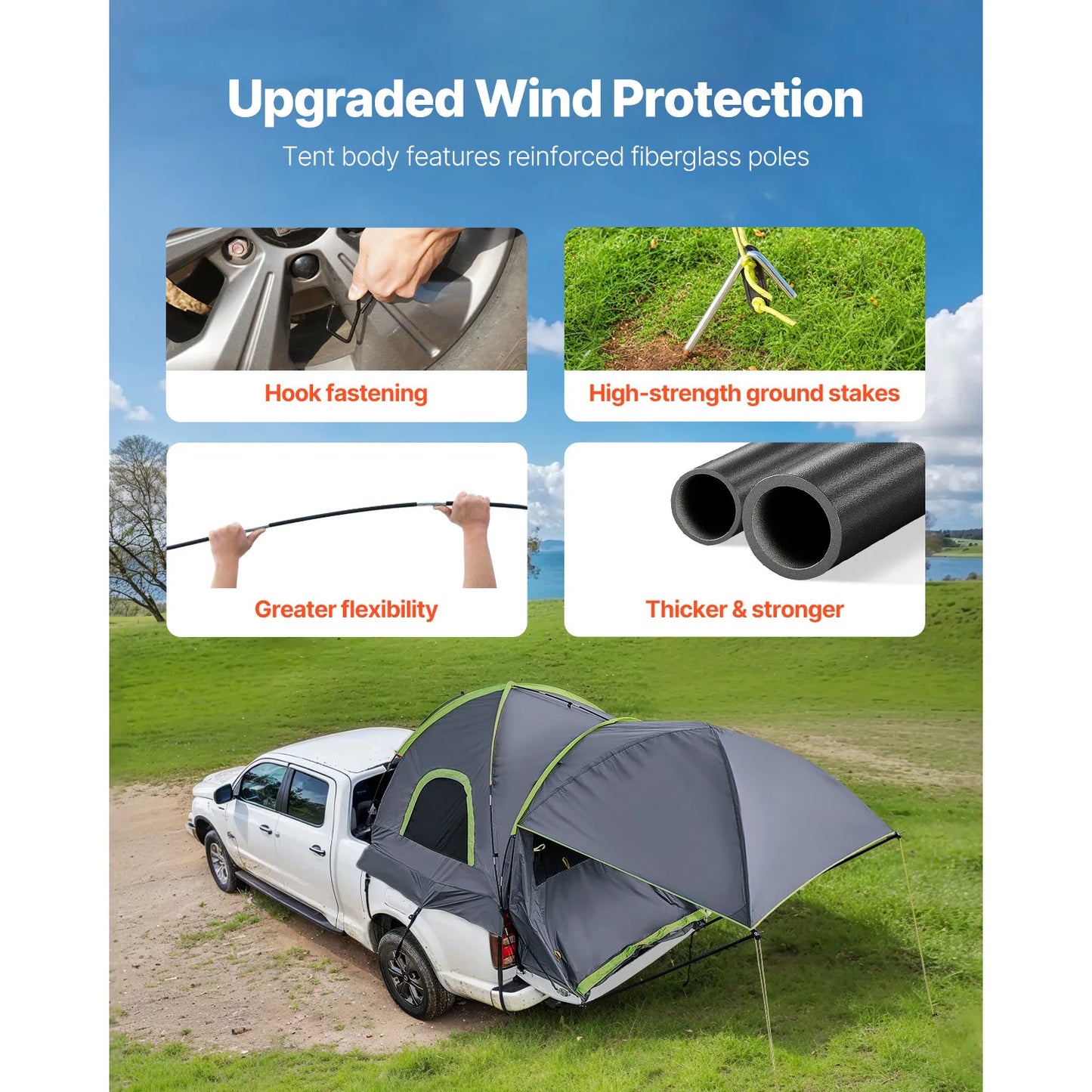 Turn your pickup into a cozy campsite with the SucceBuy pickup truck tent, built for rugged adventures on any trip.