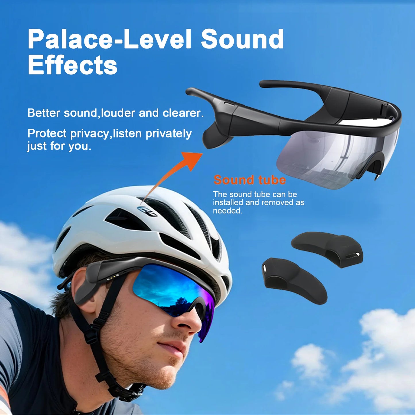 PveQQve AI Smart Glasses With Polarized Lens Translation Bluetooth Cycling
