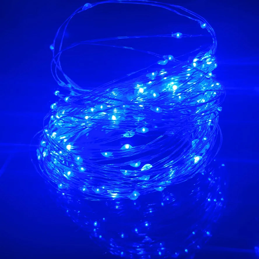 Aswesaw USB Powered Silver Wire Fairy Lights Waterproof String Lights For Xmas